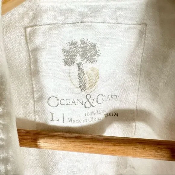 Ocean & Coast White Linen Button Down - Picture 4 of 14